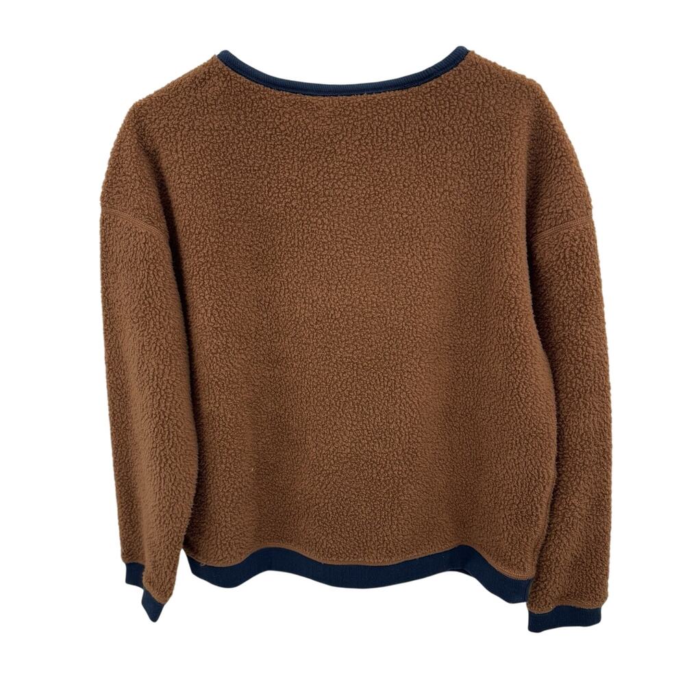Patagonia Sweatshirt Womens Small Shearling Crewneck Pullover Beer Bottle Brown - Picture 2 of 8